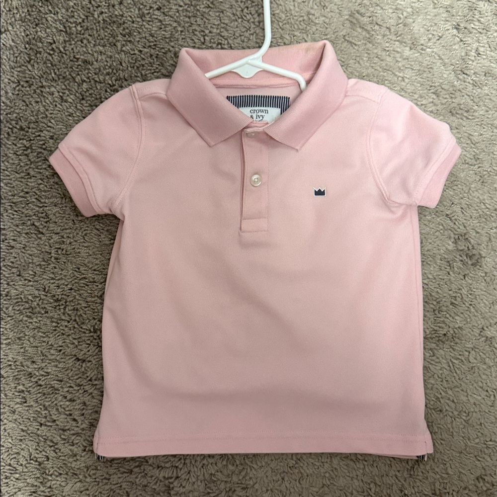 Crown & Ivy Light Pink Kids Polo